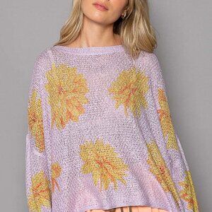 PLYTL POL thin sweater lav and yellow